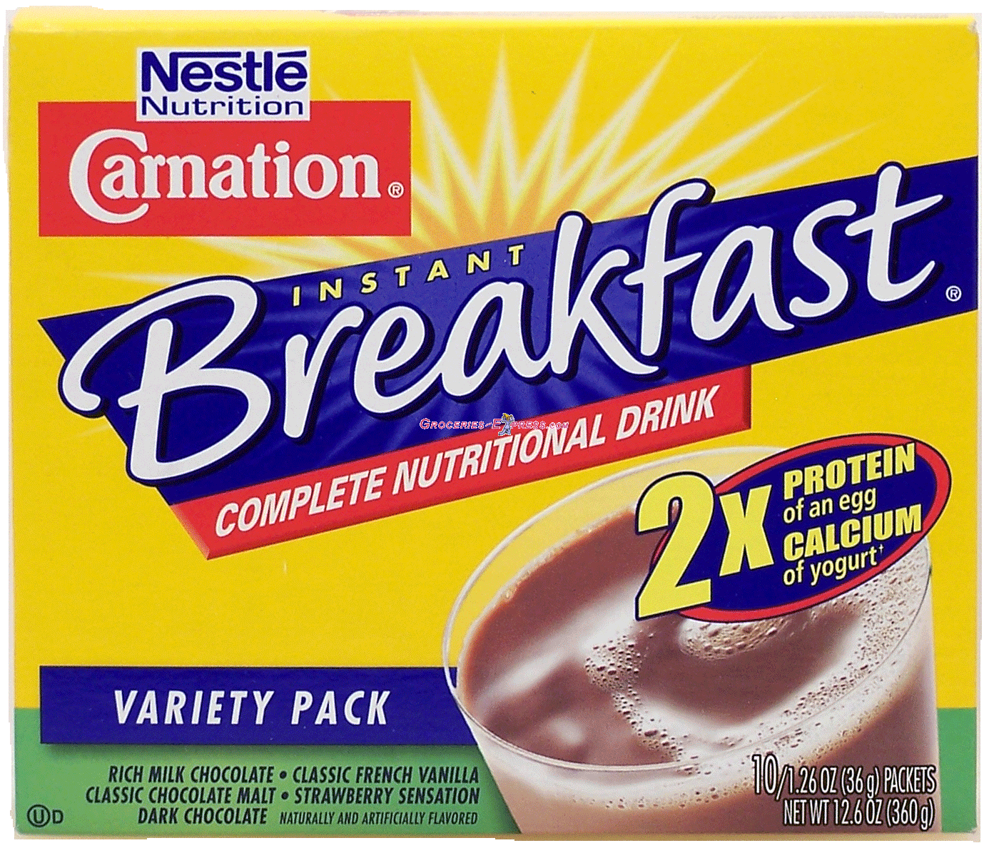 Carnation&nbsp;Instant Breakfast&nbsp;variety nutritional energy drink, 10-packets Full-Size Picture